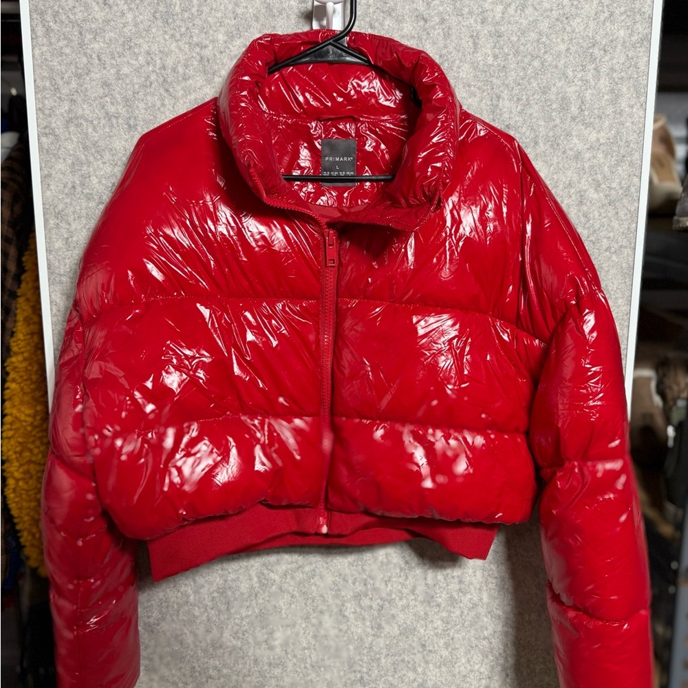 Primark Shiny Red Puffer Jacket